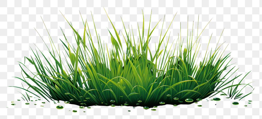 PNG A subtle wide small grass isolated on clear solid background outdoors plant green