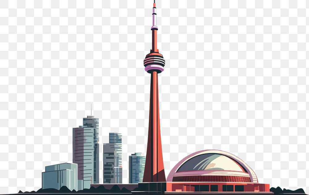 PNG CN tower canada architecture building outdoors. AI generated Image by rawpixel.