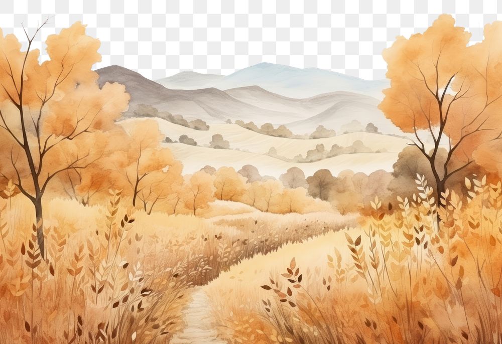 PNG  Hills landscape outdoors painting. AI generated Image by rawpixel.