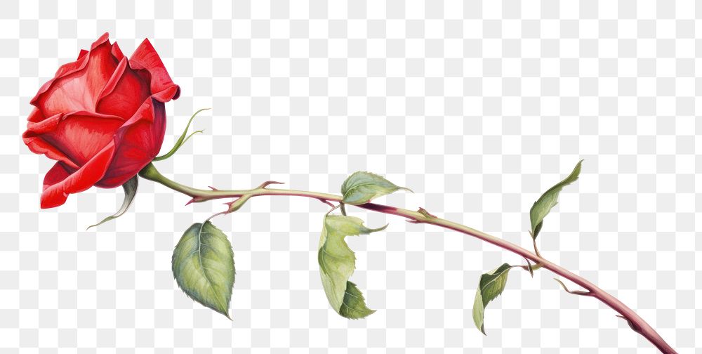PNG Red rose flower plant leaf
