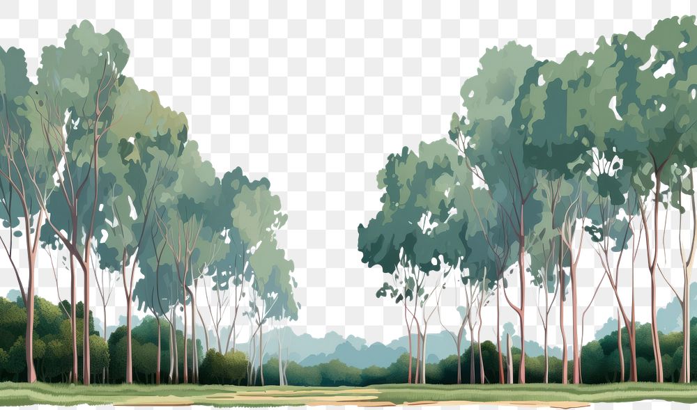 PNG  Eucalyptus forest landscape outdoors nature plant. AI generated Image by rawpixel.