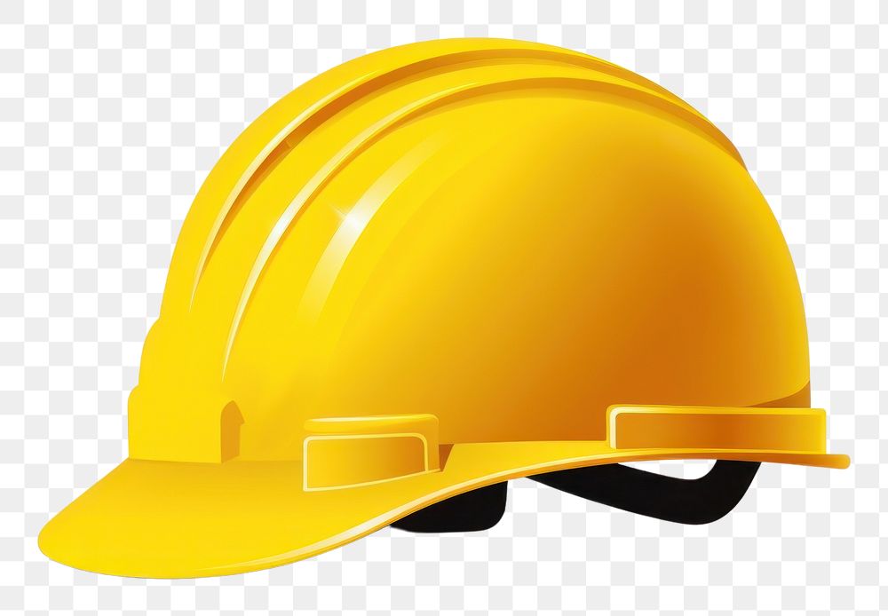 PNG Yellow safety helmet hardhat yellow white background. AI generated Image by rawpixel.