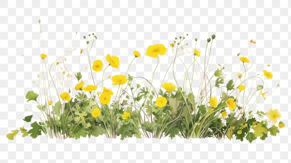 PNG  Buttercup flower plant white background
