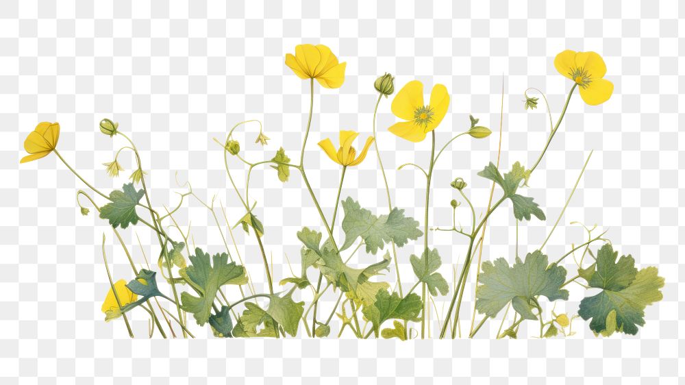 PNG  Buttercup flower plant petal. AI generated Image by rawpixel.