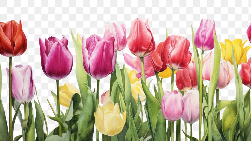 PNG  Pink holland tulip garden outdoors flower nature. AI generated Image by rawpixel.