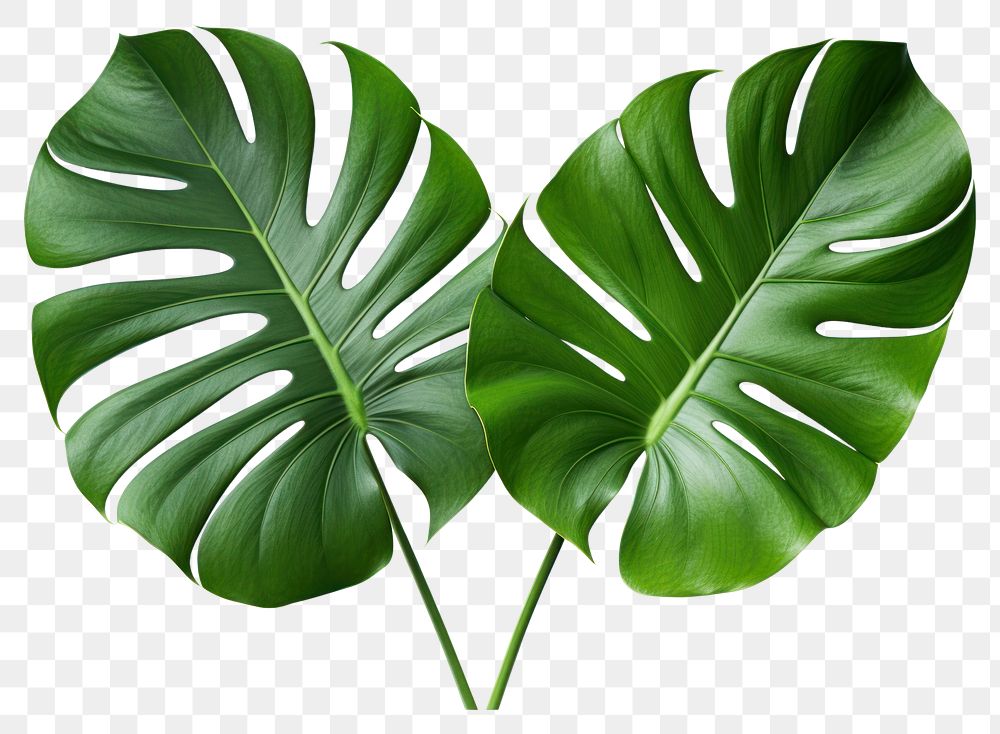 PNG  Monstera leaves leaves plant leaf white background. AI generated Image by rawpixel.