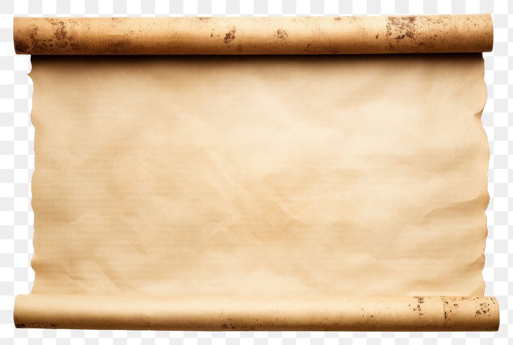 PNG  Old parchment paper scroll sheet backgrounds document white background. AI generated Image by rawpixel.
