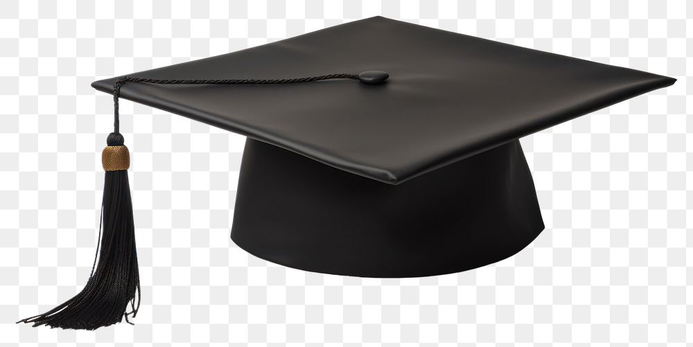 PNG  Black Graduation Cap with Degree graduation black white background. AI generated Image by rawpixel.
