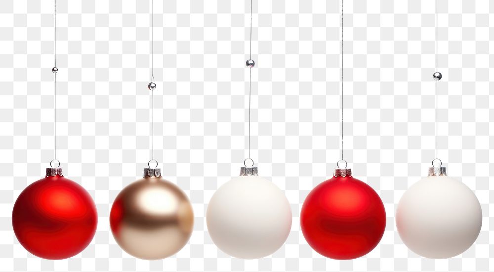PNG  Christmas balls hanging at a rope christmas white background illuminated. AI generated Image by rawpixel.