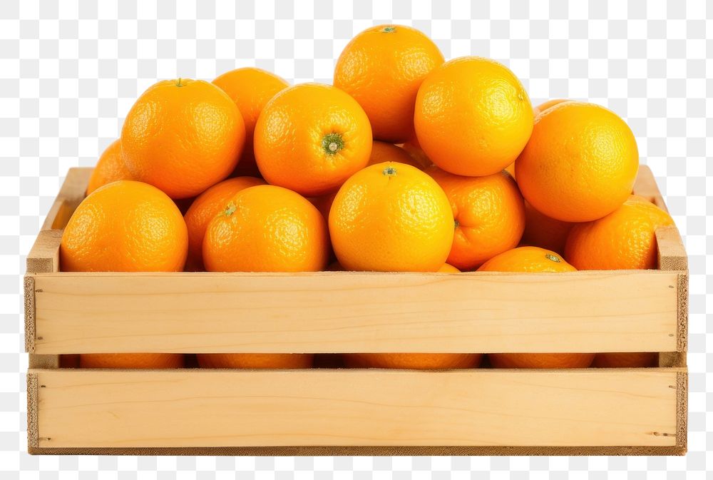 PNG Orange fruits in a box crate plant food. AI generated Image by rawpixel.