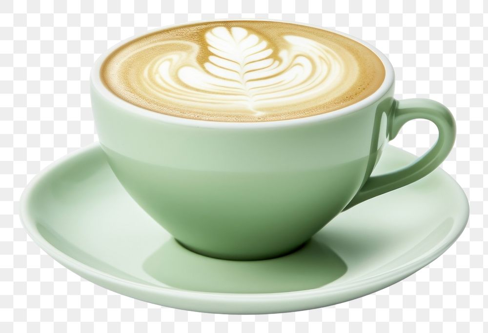 PNG Saucer latte cup coffee. AI generated Image by rawpixel.