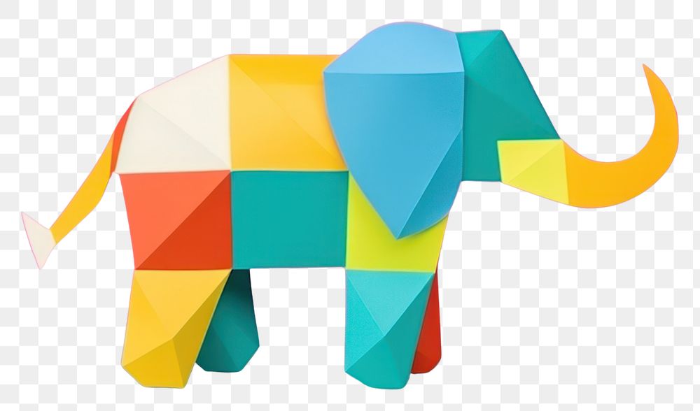 PNG  Elephant origami mammal art. AI generated Image by rawpixel.