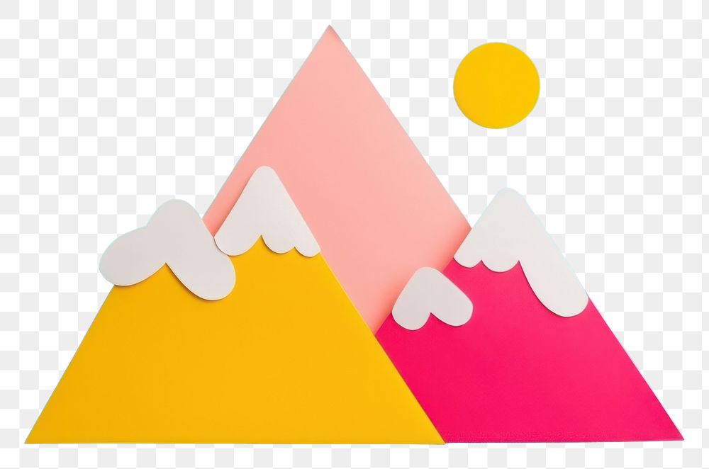 PNG  Mountain creativity triangle yellow. AI generated Image by rawpixel.