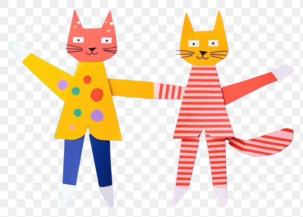 PNG  Two cute couple of cat enjoy dancing next to each other anthropomorphic representation celebration. AI generated Image…