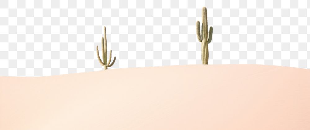 PNG  Cactuss on the dune landscape outdoors nature. AI generated Image by rawpixel.