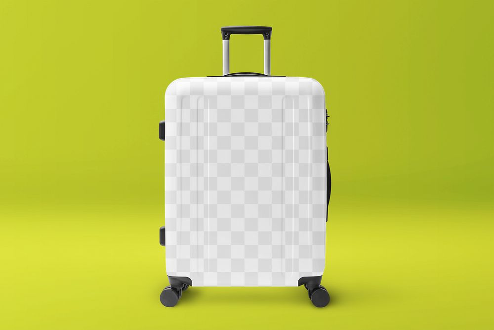 Luggage png mockup, transparent design