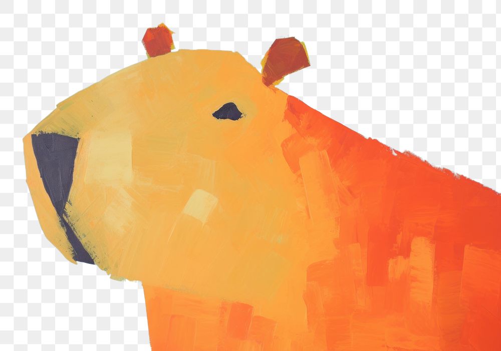 PNG Capybara mammal animal paint. AI generated Image by rawpixel.