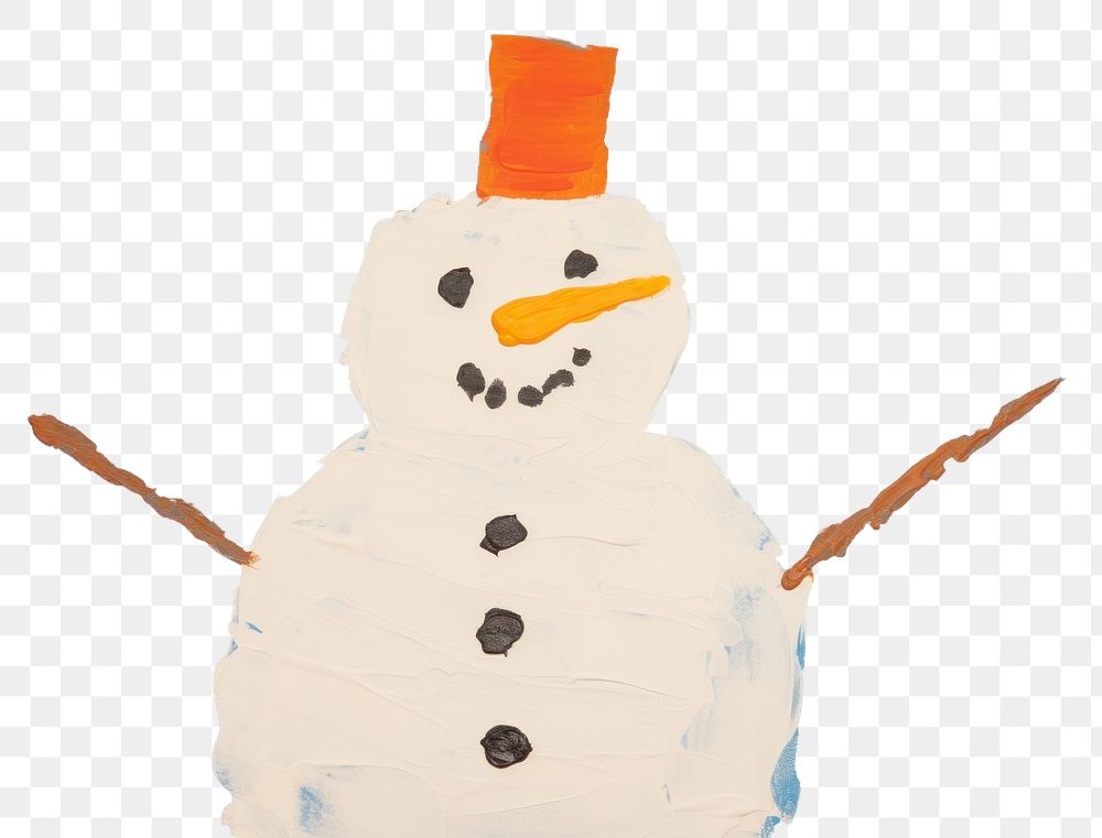PNG Snowman winter paint anthropomorphic. AI generated Image by rawpixel.