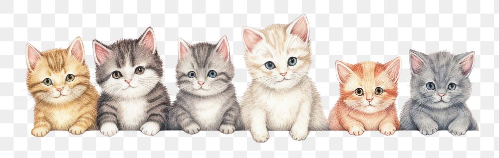 PNG Cute cats animal mammal kitten. AI generated Image by rawpixel.