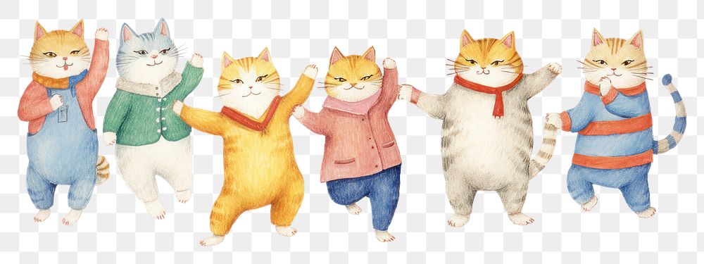 PNG Cats dance mammal animal pet. AI generated Image by rawpixel.