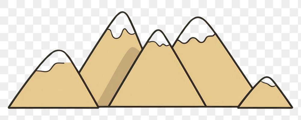 PNG Cartoon flat illustrations of mini round Mountain mountain line tranquility. AI generated Image by rawpixel.