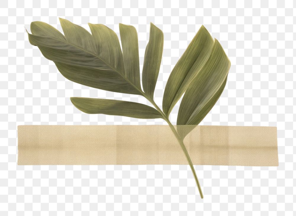 PNG Tropical leaves with tape plant leaf blossom. AI generated Image by rawpixel.