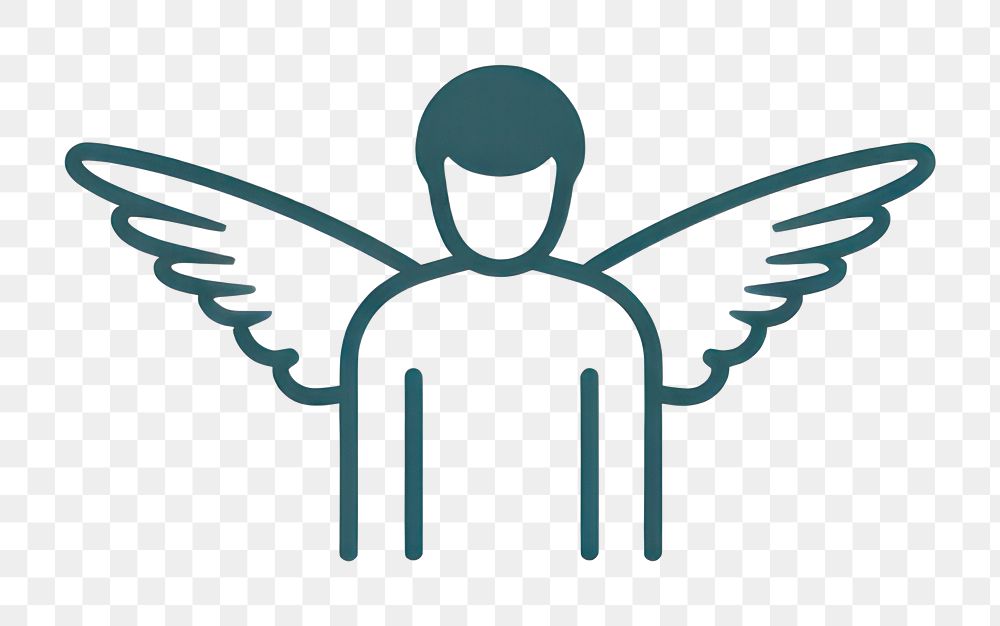 PNG Angel symbol logo representation. AI generated Image by rawpixel.