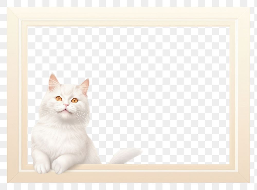 PNG Cat animal mammal frame. AI generated Image by rawpixel.