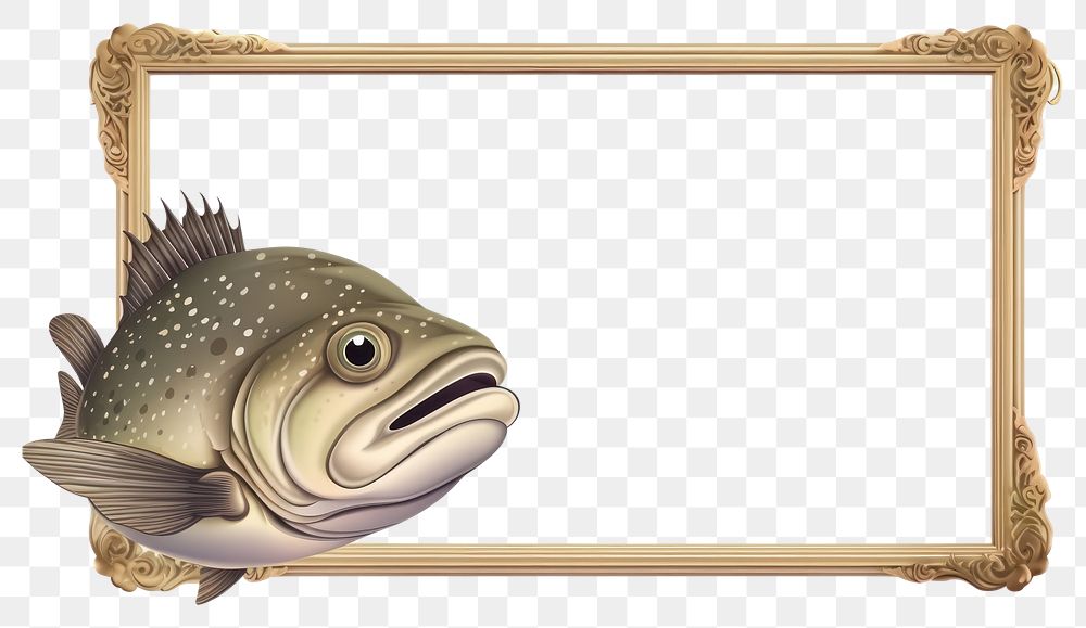 PNG Fish cartoon animal frame. AI generated Image by rawpixel.