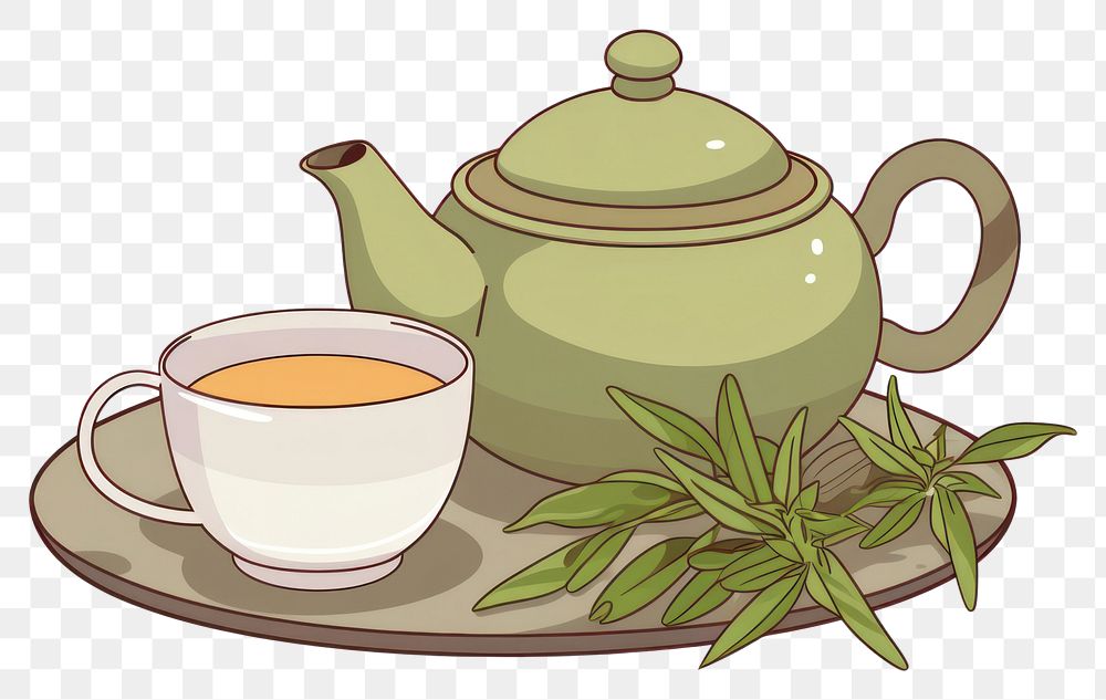 PNG Japanese green tea teapot drink cup. AI generated Image by rawpixel.