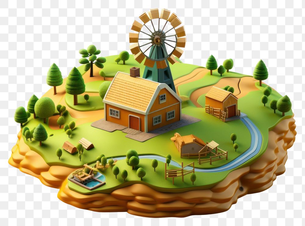 PNG Farmland architecture cartoon house. AI generated Image by rawpixel.