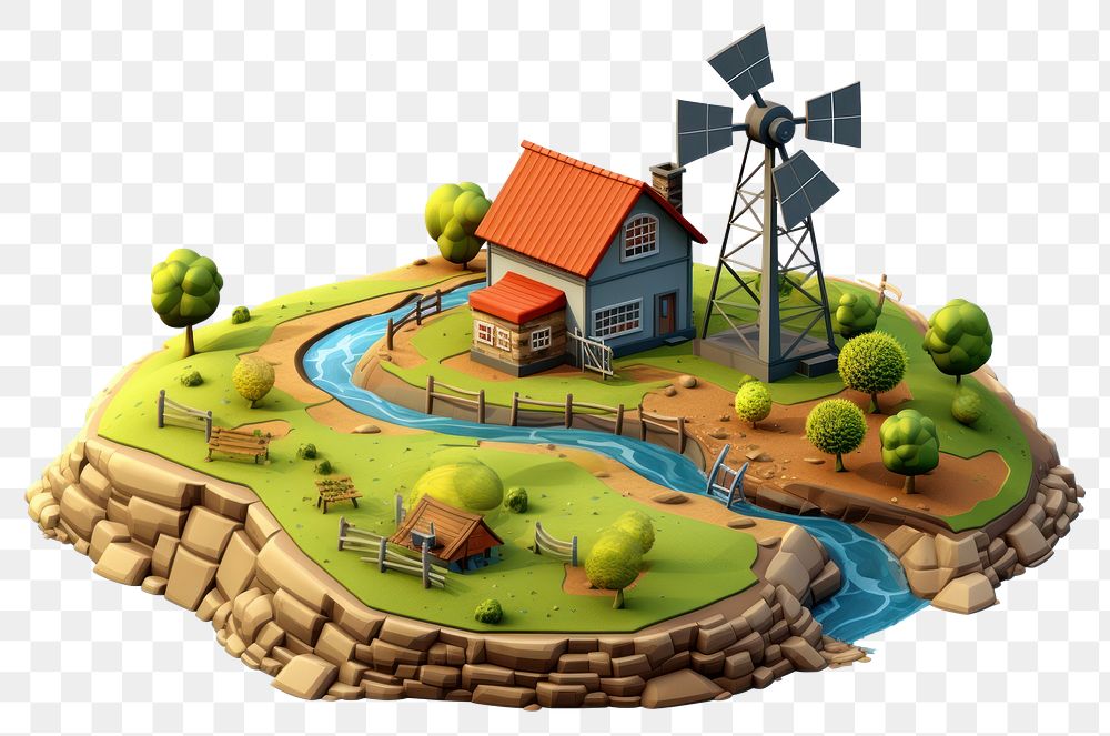 PNG Farmland architecture outdoors cartoon. AI generated Image by rawpixel.