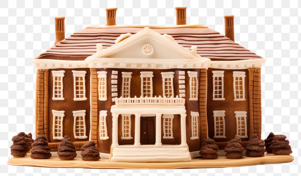 PNG  Colonial house white background confectionery architecture. AI generated Image by rawpixel.