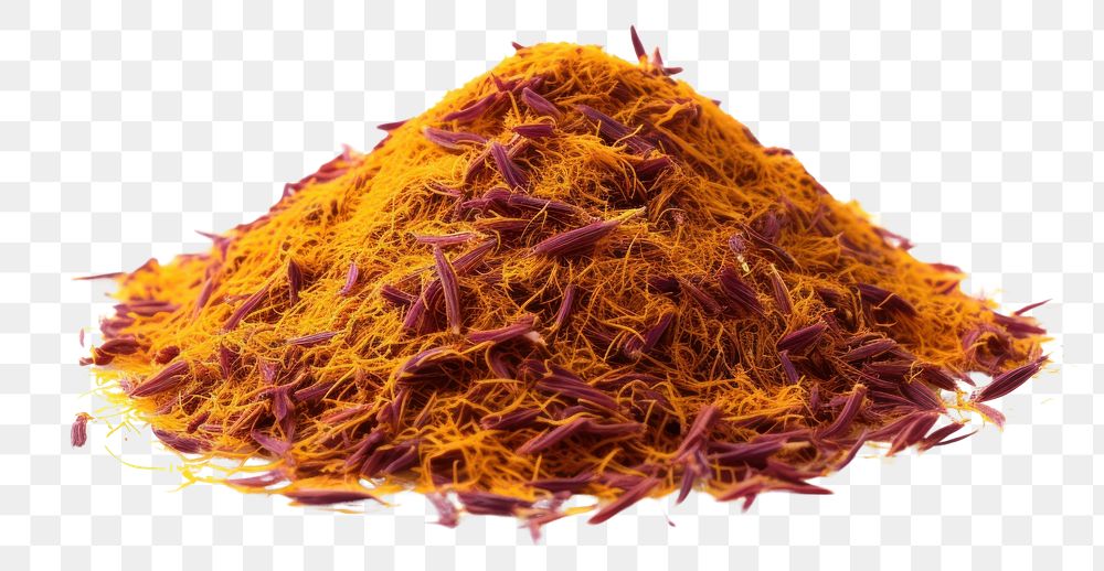 PNG Ground Saffron spice food dry white background. AI generated Image by rawpixel.