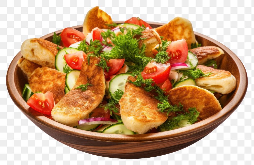 PNG Fattoush food plate meal. AI generated Image by rawpixel.