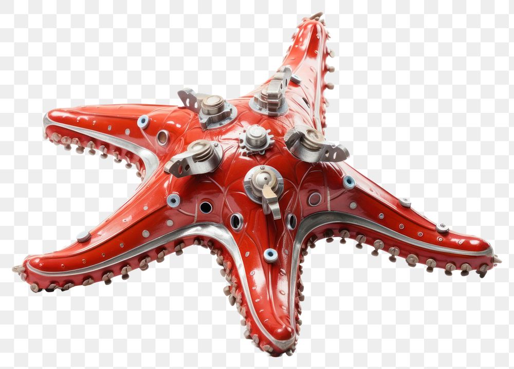 PNG Cyborg starfish octopus animal white background. AI generated Image by rawpixel.
