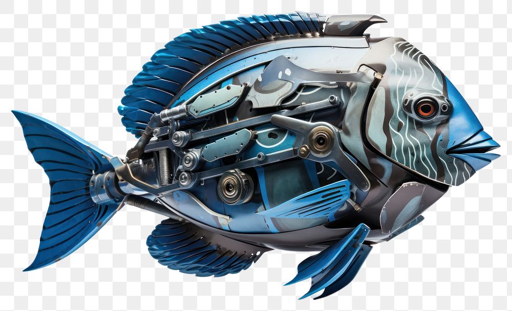 PNG Cyborg surgeonfish animal white background transportation. AI generated Image by rawpixel.