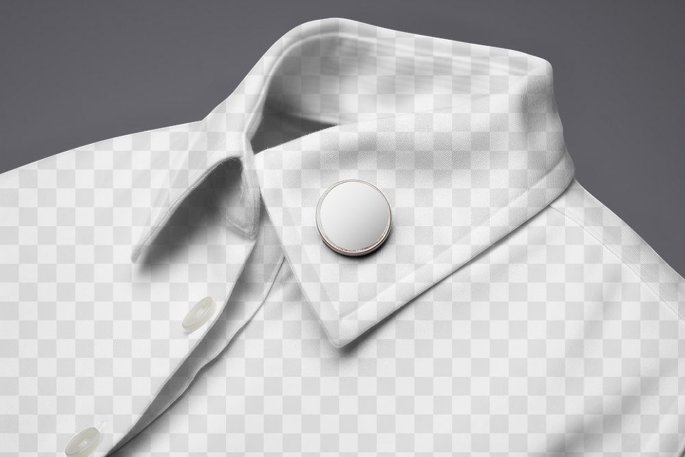 Shirt and pin badge png mockup, transparent design