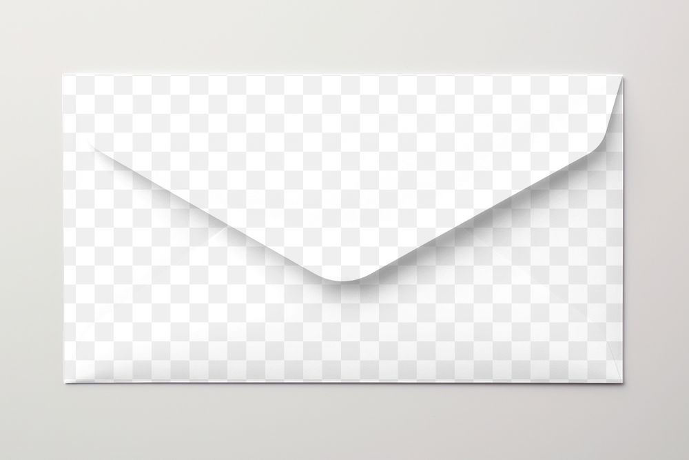 Letter envelope png mockup, transparent design