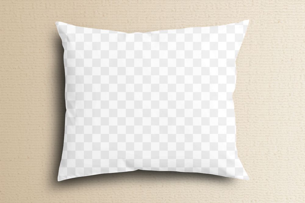 Pillow cushion cover png mockup, transparent design