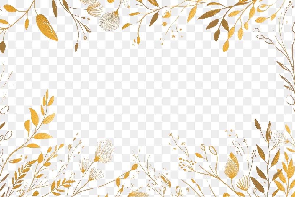 PNG Botanical flower frame backgrounds pattern gold. AI generated Image by rawpixel.