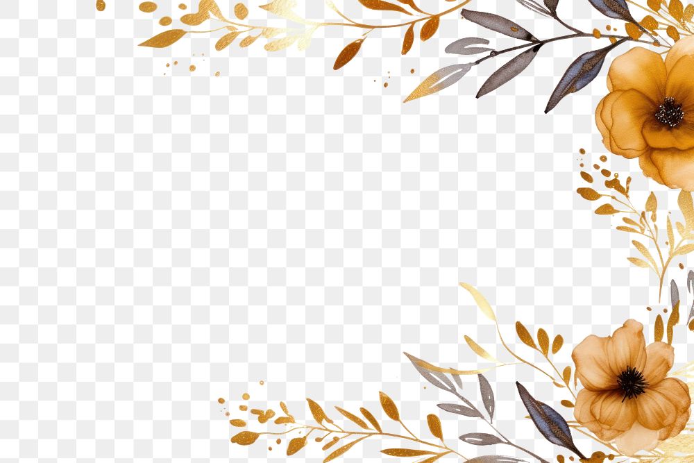 PNG Botanical flower frame backgrounds pattern paper. AI generated Image by rawpixel.
