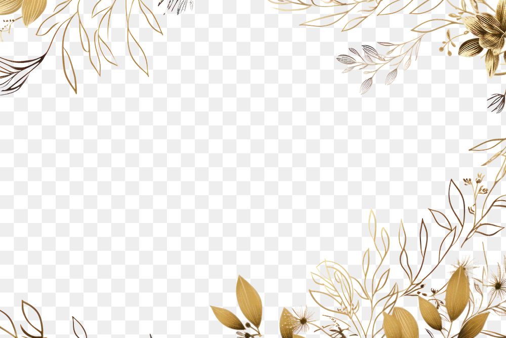 PNG Botanical flower frame backgrounds pattern line