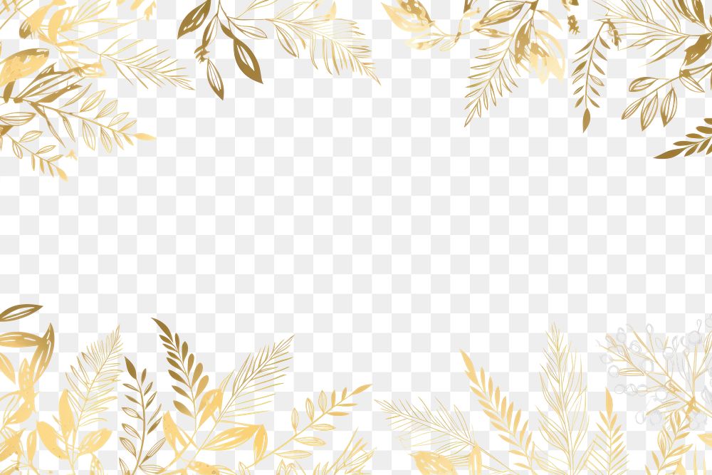 PNG Botanical leaf border frame backgrounds pattern texture. AI generated Image by rawpixel.
