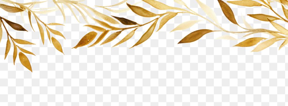 PNG Botanical leaf border backgrounds pattern gold. AI generated Image by rawpixel.