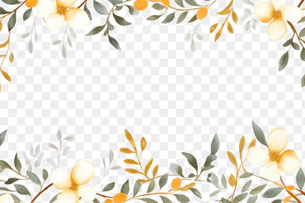 PNG Jasmine border frame backgrounds pattern graphics. 