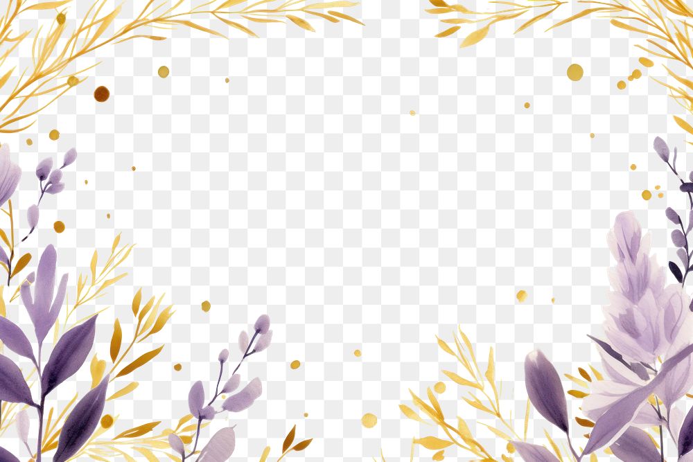 PNG Lavender flower border frame backgrounds pattern line. AI generated Image by rawpixel.