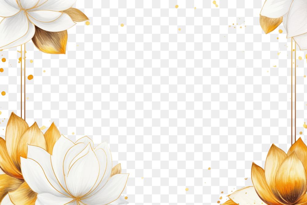 PNG Lotus border frame backgrounds pattern gold. AI generated Image by rawpixel.