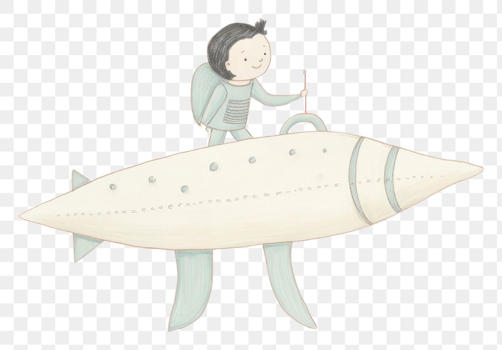 PNG Kid character riding on rocket drawing sketch transportation. AI generated Image by rawpixel.