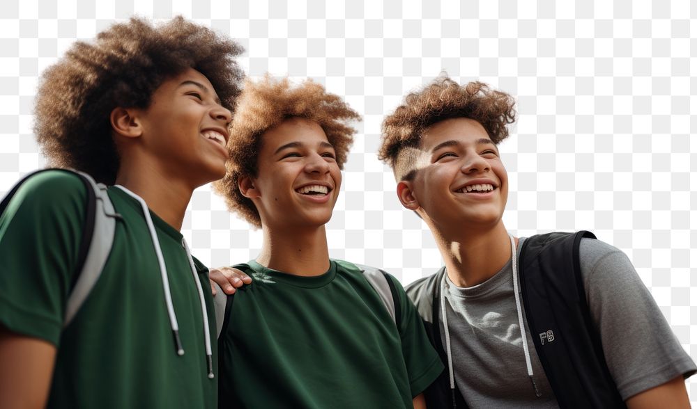 PNG Basketball team cheerful laughing teen. AI generated Image by rawpixel.
